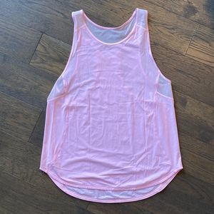 Lululemon Pink Mesh-Shoulder Tank Top